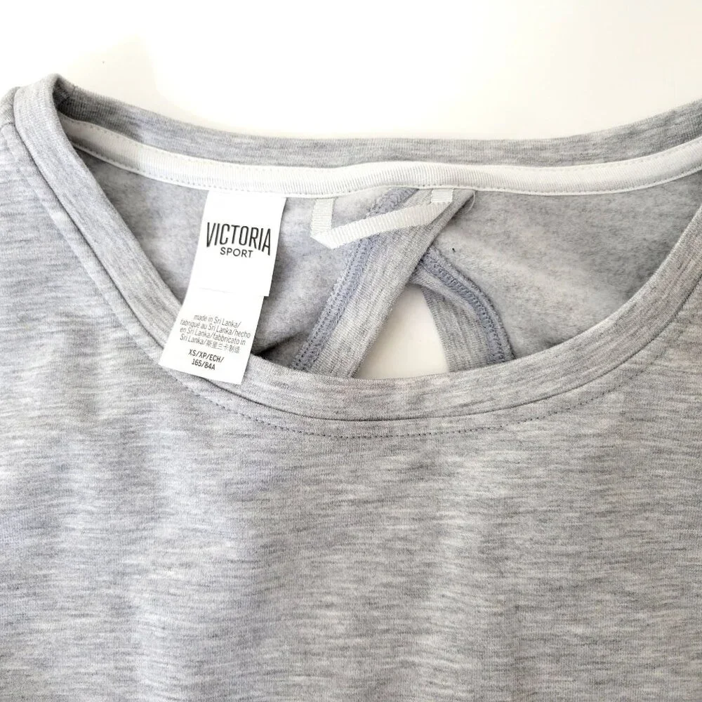 Victoria Sport Gray Sweatshirt with Keyhole Back Women's Size XS - Picture 3 of 3